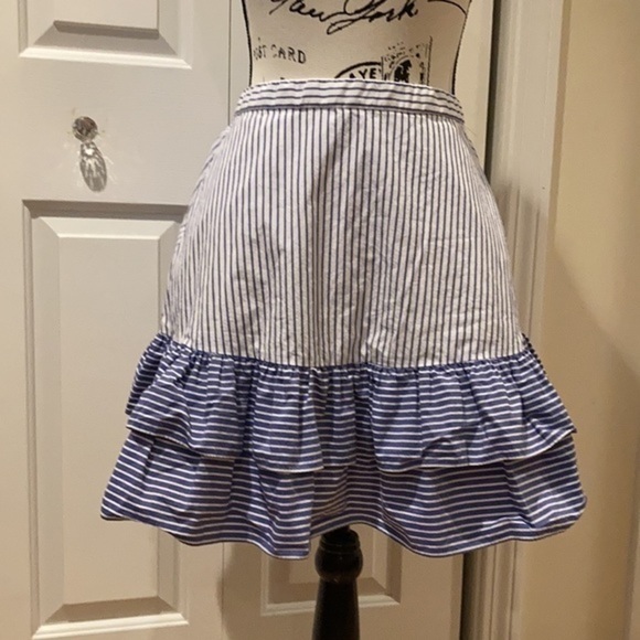 J. Crew cocktail hour ruffled tired stripe skirt 4​ - Picture 3 of 7